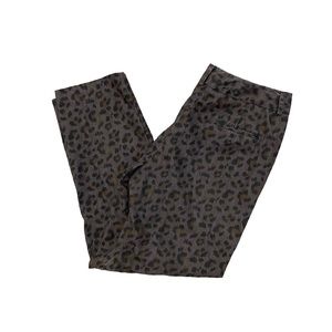 Animal Print Cropped Business Casual Pants 8